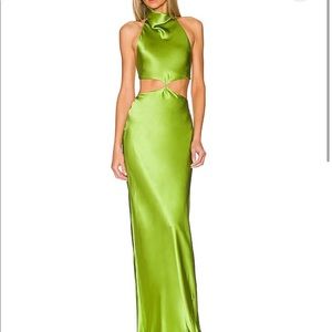 Amanda Uprichard Kaye Maxi Dress in Aloe
